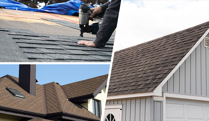 Various types of roof installed