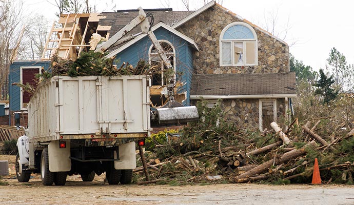 Storm damage restoration service