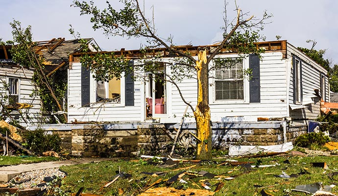 Storm damaged property